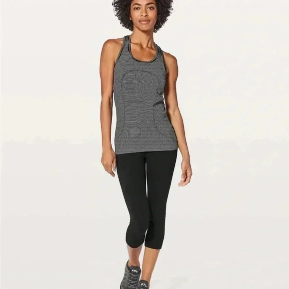 Lululemon Swiftly Tech Racerback White / Black  4 - Picture 2 of 10